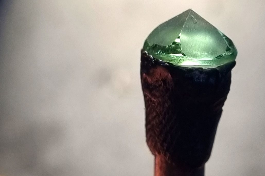 retaille facettage paire de tourmaline verte